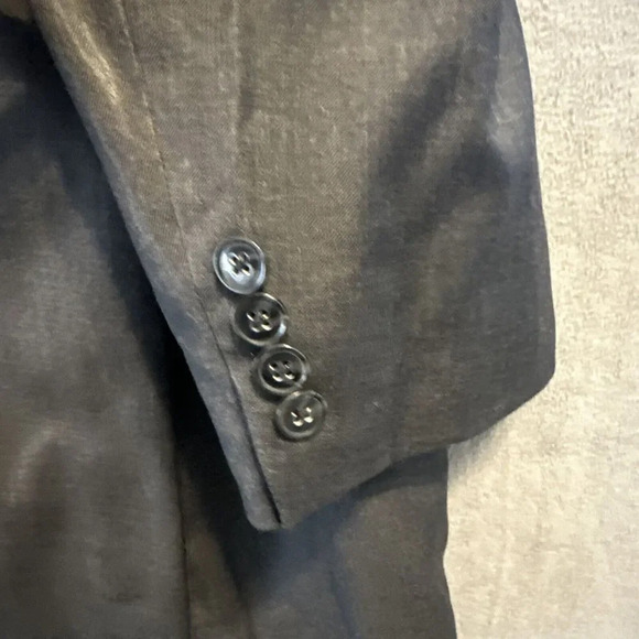 Peter Millar Blazer 100% Wool Mens 46L Sports Coat Suit Jacket Solid Gray Golf - Picture 6 of 12